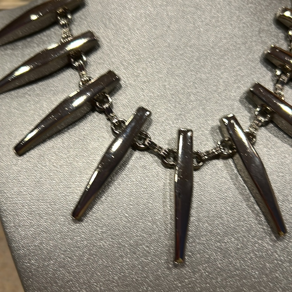 Silvertone Contemporary Necklace